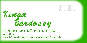 kinga bardossy business card